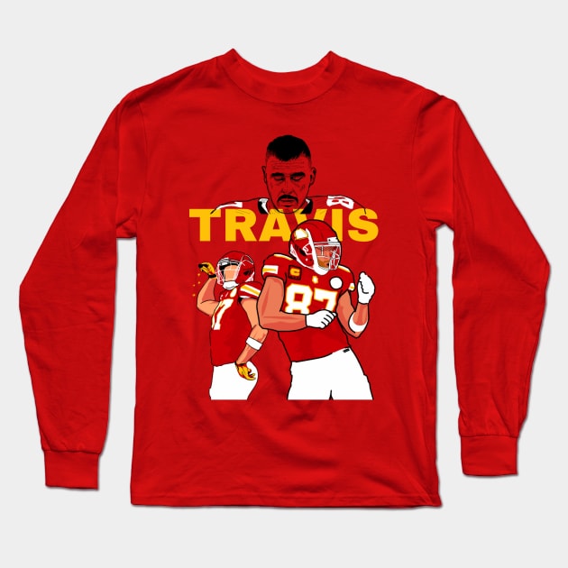 Travis Kelce Long Sleeve T-Shirt by Mic jr